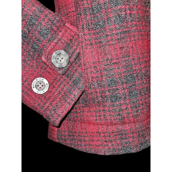 Woolrich Buffalo Check Plaid Wool Blend Hooded Jacket Women's Size Medium - Picture 6 of 7